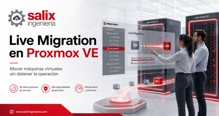 Live Migration en Proxmox VE para mover máquinas virtuales entre nodos sin detener servicios.
