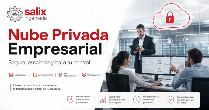 Nube privada empresarial con Proxmox, TrueNAS, ciberseguridad, alta disponibilidad y servicios administrados.