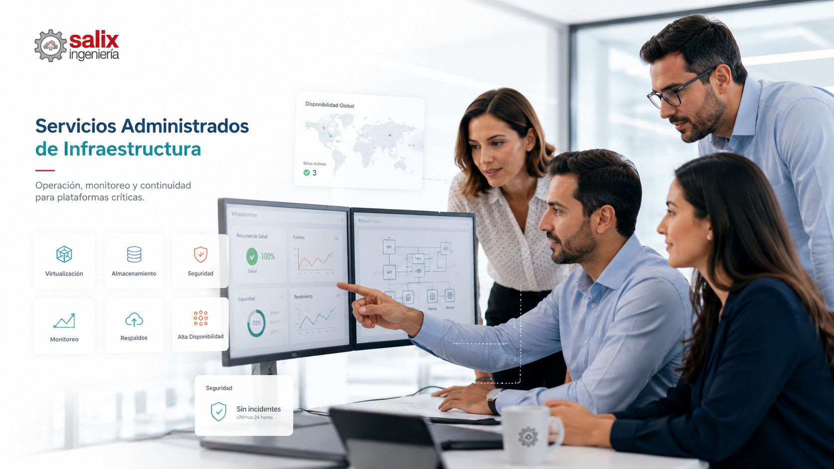 Servicios administrados de infraestructura con Proxmox, TrueNAS, ciberseguridad y monitoreo empresarial.