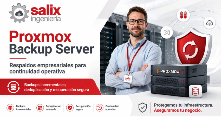 Proxmox Backup Server para respaldos empresariales, virtualización Proxmox VE y continuidad operativa.